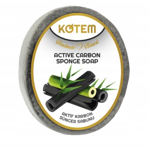 (English) Kotem Sponge Soap with Activated Charcoal, 125 g