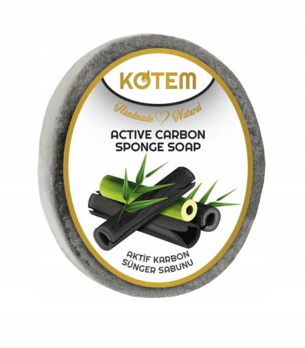 (English) Kotem Sponge Soap with Activated Charcoal, 125 g