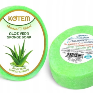 Sūklis, kas iemērc DABĪGĀS ROKU DARBS ZIEPĒS, ķermeņa mazgāšanai ar KOTEM Aloe Vera