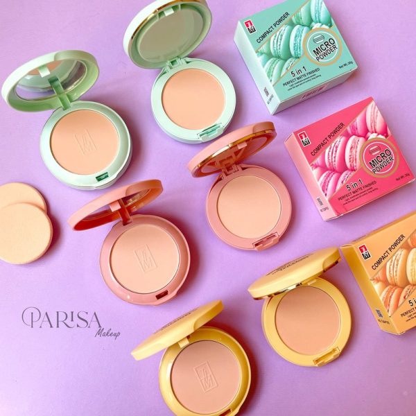 (English) Thailand Macaron Powder 5in1 – Compact Powder with Matte & Shimmer Finish [101], 30g - Image 2