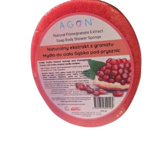 (English) AGON Soap Body Shower Sponge with Natural Pomegranate Extract – 125 g