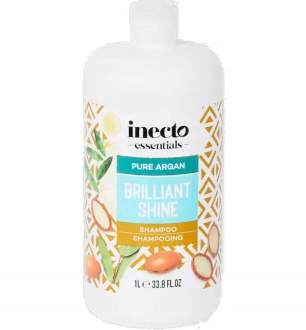 (English) Inecto Essentials Brilliant Shine Argan Oil Shampoo 1 liter LARGE