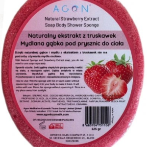 AGON – Natural Strawberry Extract Soapy Body Shower Sponge