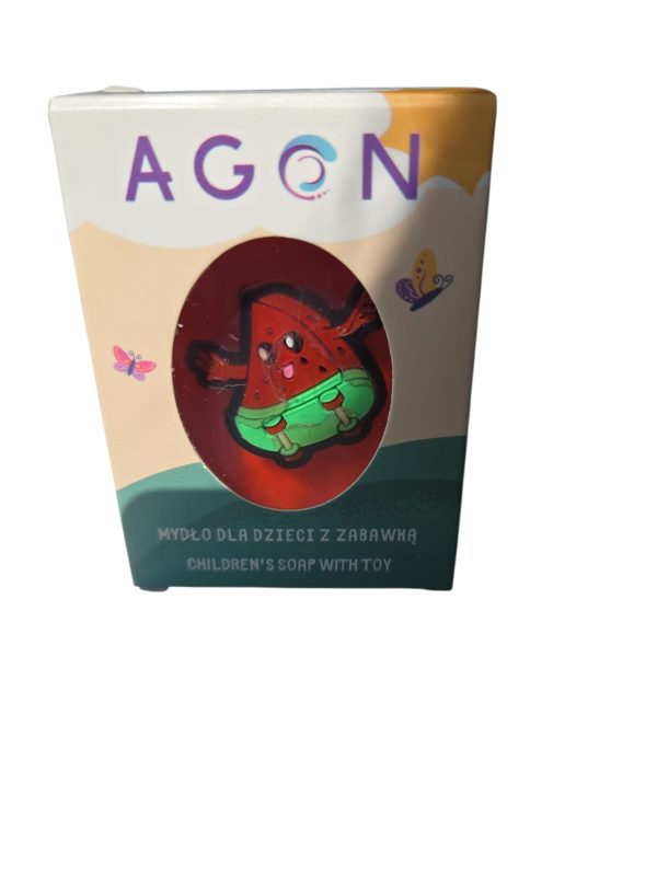 (English) AGON Children's Soap with Toy – Strawberry | 50 g
